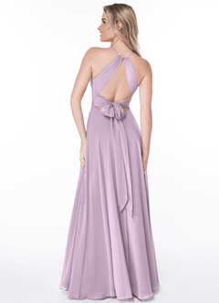 Azazie Evalleen Robes de demoiselle d'honneur Robe Trapèze en Mousseline de soie Plissée Frostiges Flieder image4