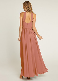 Azazie Jacey Brautjungfernkleider A-Linie Plissee Chiffon Kleid Mai Tai image2