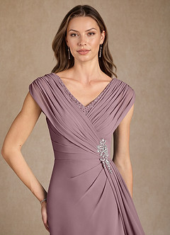 Azazie Bronson Mother of the Bride Dresses Dusty Rose A-Line Pleated Chiffon Dress image5