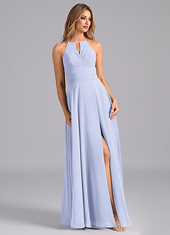 Azazie Denver Bridesmaid Dresses Lavender A-Line Pleated Chiffon Dress image5
