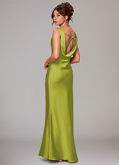 Azazie Rylina Bridesmaid Dresses Lemongrass Mermaid Stretch Satin Dress image5