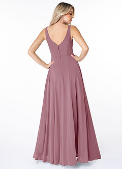 Azazie Calvi Final Sale Vintage Mauve A-Line Ruched Chiffon Dress image2
