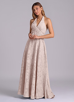 Azazie Tessie Brudtärnklänningar Klä av A-Linje i Blommig Utbrändhet Plisserad Rodnande Rosa image4