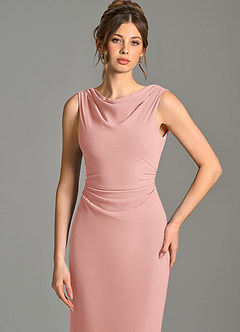 Azazie Kieryn Bridesmaid Dresses Rosette Mermaid Pleated Chiffon Dress image6