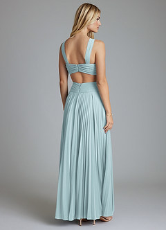 Azazie Hosanna Bridesmaid Dresses Mist A-Line Pleated Chiffon Dress image3