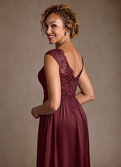 Azazie Amethyst vestidos de madre de la novia Vestido de Cabernet de Encaje de Corte en A image7