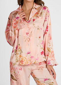 front Ensemble pyjama à manches longues imprimé à volants