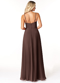 Azazie Moira Bridesmaid Dresses Ganache A-Line Scoop Chiffon Dress image3