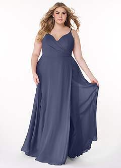 Azazie Lennon Bridesmaid Dresses Stormy A-Line Lace Chiffon Dress image7