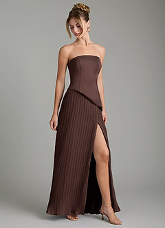 Azazie Tierney Bridesmaid Dresses Ganache A-Line Strapless Chiffon Convertible Dress image6