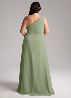 Azazie Brooke Bridesmaid Dresses Pistachio A-Line One Shoulder Chiffon Dress image9