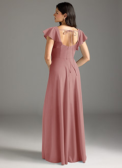 Azazie Bondi Bridesmaid Dresses Dusty Rose A-Line Ruched Stretch Crepe Dress image3