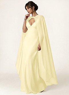front Azazie Knot-Front Chiffon Long Cape