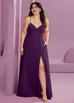 Barbie ♥ Azazie 신부 들러리 드레스 크리스탈 리본 V넥 A라인 드레스 image7