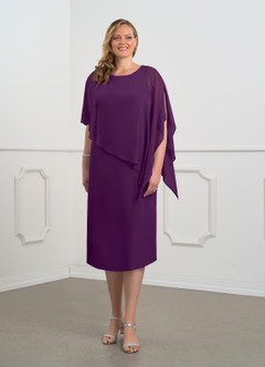 Azazie Sparrow Abiti per la Madre della Sposa Abito Tubino in Chiffon Lustrini Uva image7