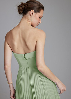 Azazie Mariana Bridesmaid Dresses Dusty Sage A-Line Strapless Chiffon Dress image2