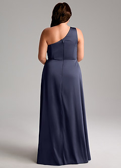 Azazie Brooke Bridesmaid Dresses Stormy A-Line One Shoulder Stretch Satin Dress image10