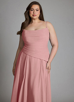Azazie Gabriela Bridesmaid Dresses Dusty Rose A-Line Corset Chiffon Dress image23