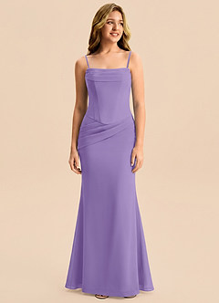 Azazie Sorrel Junior Meerjungfrau-Linie Plissee Chiffon Kleid Tahiti image6