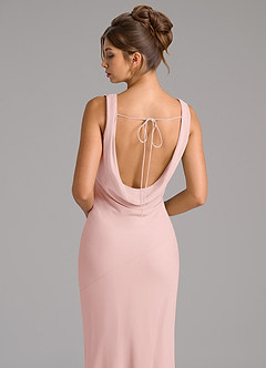 Azazie Rylina Bridesmaid Dresses Powder Pink Mermaid Pleated Chiffon Dress image2