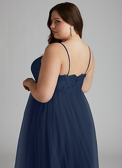 Azazie Roni Bridesmaid Dresses Dark Navy A-Line Sweetheart Neckline Tulle Convertible Dress image8