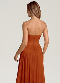 Azazie Tierney Bridesmaid Dresses Paprika A-Line Strapless Chiffon Convertible Dress image5