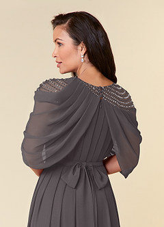 Azazie Olena Mother of the Bride Dresses Steel Grey A-Line Sequins Chiffon Dress image6