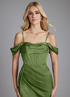 Azazie Amyra Bridesmaid Dresses Juniper Mermaid Off the Shoulder Stretch Satin Convertible Dress image3