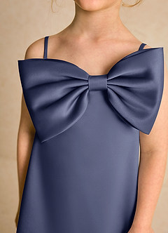 Azazie Kiwi Flower Girl Dresses Stormy A-Line Spaghetti Strap Matte Satin Dress image6
