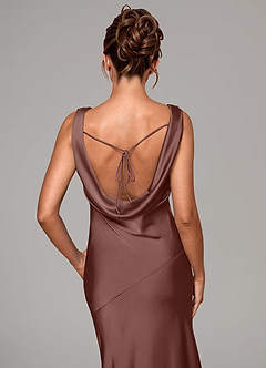 Azazie Rylina Bridesmaid Dresses Espresso Mermaid Stretch Satin Dress image7