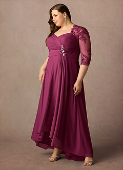Azazie Anne Mother of the Bride Dresses Mulberry Sheath Sweetheart Sequins Lace Dress image14