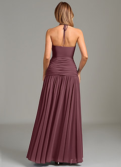Azazie Vashti Bridesmaid Dresses Sangria A-Line Chiffon Dress image2