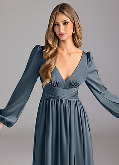 Azazie Norah Bridesmaid Dresses Twilight A-Line Stretch Satin Dress image5