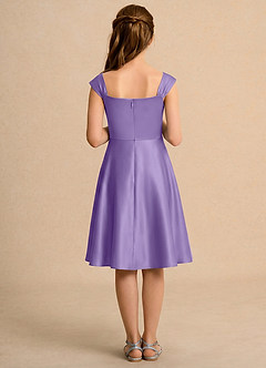 Azazie Budle Girls Formal Flower Girl Dresses Tahiti A-Line Pleated Matte Satin Dress image2