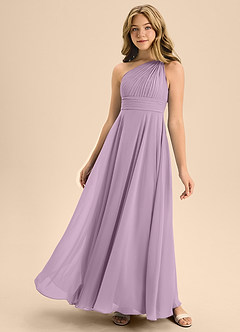 Azazie Charlize Junior Wisteria A-Line Pleated Chiffon Dress image1