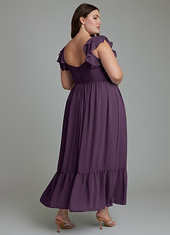 Azazie Anaya Bridesmaid Dresses Plum A-Line Sweetheart Neckline Chiffon Dress image11