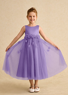 Azazie Lux Flower Girl Dresses Tahiti A-Line Beaded Tulle Dress image4
