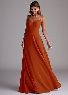 Azazie Marley Bridesmaid Dresses Paprika A-Line Off the Shoulder Chiffon Convertible Dress image5