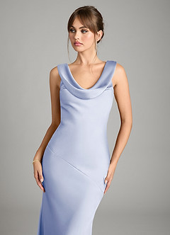 Azazie Rylina Bridesmaid Dresses Ice Mermaid Stretch Satin Dress image3