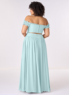 Barbie ♥ Azazie Bridesmaid Dresses Sea Glass A-Line Off the Shoulder Chiffon Convertible Dress image9