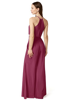 Azazie Kenzi Robes de demoiselle d'honneur Combinaison en Mousseline de soie Plissée Mûre image4