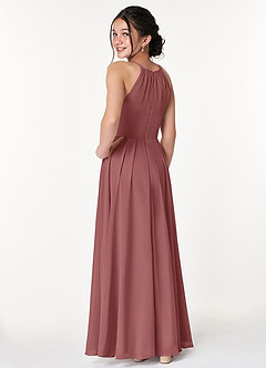 Azazie Ginger Junior Amethyst A-Line Pleated Chiffon Dress image2