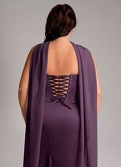 Azazie Sorrel Bridesmaid Dresses Plum Mermaid Strapless Stretch Satin Convertible Dress image14