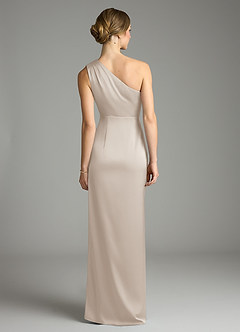 Azazie Emorie Bridesmaid Dresses Frost Sheath One Shoulder Stretch Satin Dress image6