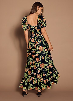 Leslie Black Multi Midi Dress image2