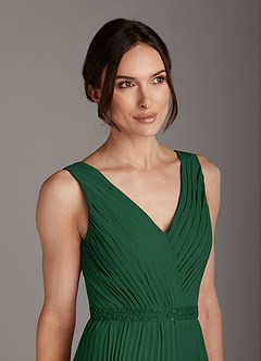 Azazie Kris Mother of the Bride Dresses Dark Green A-Line Sequins Chiffon Dress image6