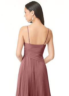 Azazie Vini Bridesmaid Dresses Desert Rose A-Line V-Neck Pleated Chiffon Dress image5