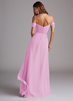 Azazie Marley Bridesmaid Dresses Candy Pink A-Line Off the Shoulder Chiffon Convertible Dress image7