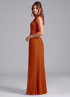 Azazie Evadne Bridesmaid Dresses Paprika A-Line Pleated Chiffon Dress image6