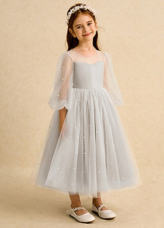 Azazie Trudy Jurken voor bloemenmeisjes Baljurk Jurk van Tule Sweetheart Halslijn Vorst image1